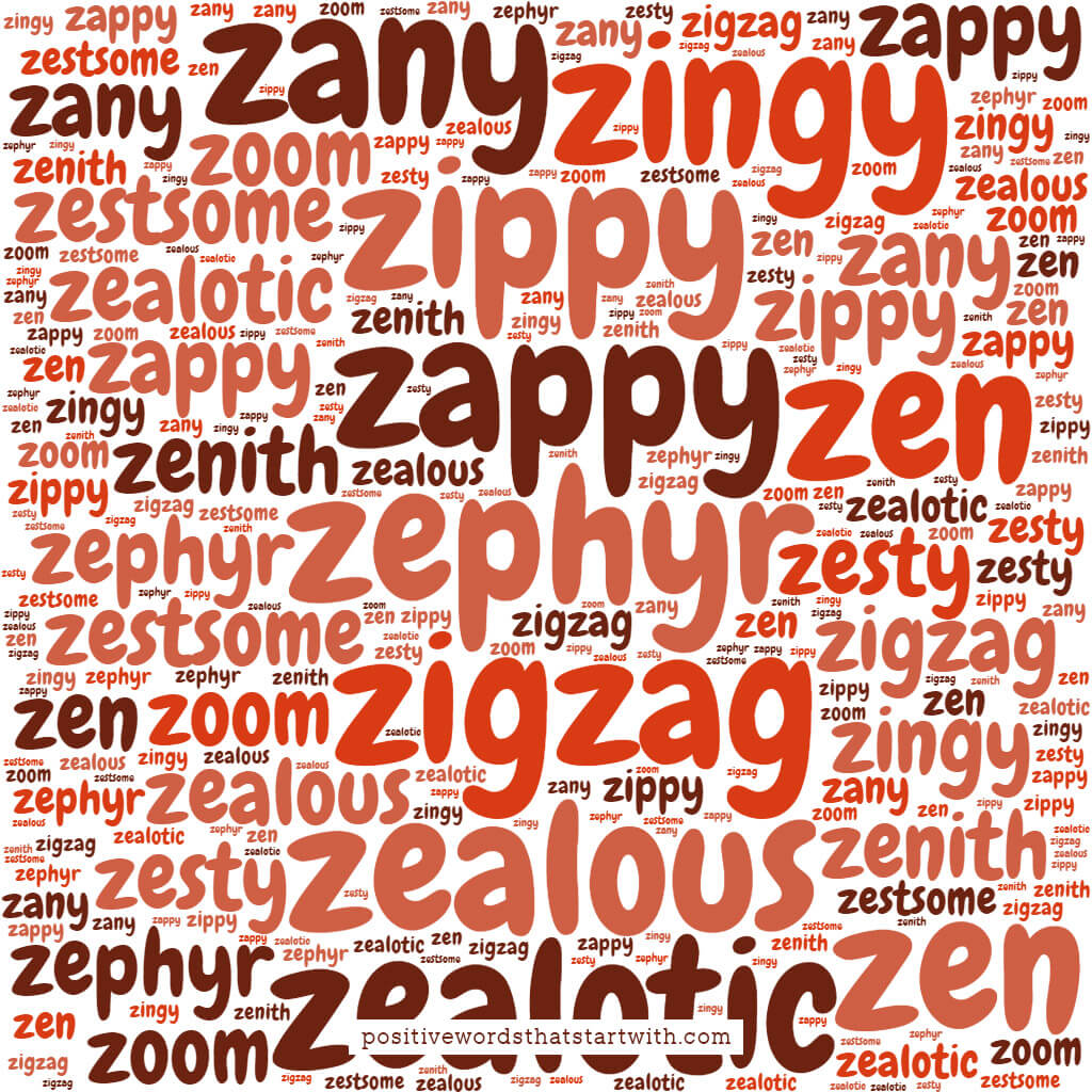 positive words that start with z